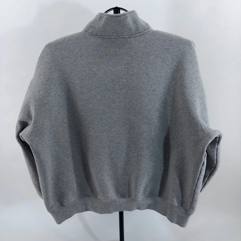 Playboy by PacSun Heather Gray Quarter Zip Fleece Pullover Sweatshirt Large